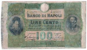 BANCO DI NAPOLI - 100 Lire - W 05977 - Decr ... 