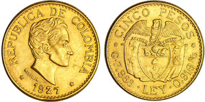Colombie - 5 pesos 1926 ... 