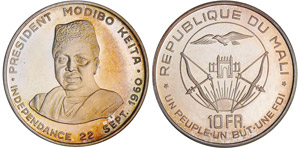 Mali - 10 francs 1960Ar ; 25.17 gr ... 