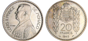 Monaco - Louis II (1922-1949) - 20 ... 