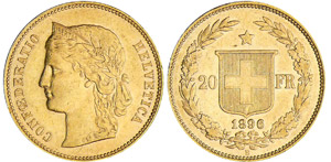 Suisse - 20 francs 1896Au ; 6.44 ... 