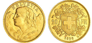 Suisse - 20 francs 1898Au ; 6.43 ... 