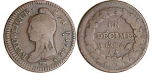 Directoire (1795-1799) - 1 décime ... 