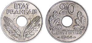 Etat Français (1940-1944) - 20 centimes fer ... 