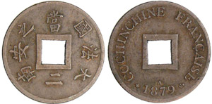 Indochine - Sapèque 1894 ABr ; 1.97 gr ; 20 ... 