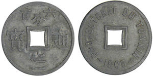 Tonkin - 1/600 de piastre 1905Zinc ; 2.51 gr ... 