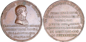 Napoléon 1er - Médaille - Pose de la 1er ... 