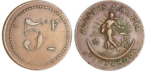 Algérie - Oran - 5 francs SDLaiton ; 4.01 ... 