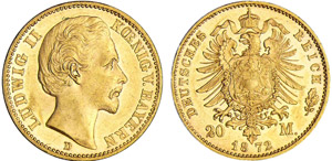 Allemagne - Bavière - Ludwig II - 20 mark ... 