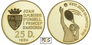Andorre - 25 diners 1994Au ; 7.77 gr ; 25 mm