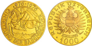 Autriche - 1000 schilling 1976Au ; 13.51 gr ... 