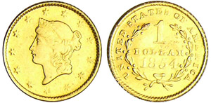Etats-Unis - Dollars Liberty head 1854Au ; ... 