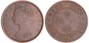 Hong Kong - Cent 1901Br ; 7.43 gr ; 28 mm