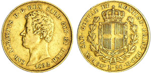 Italie - Carlo Alberto (1831-1849) - 20 lire ... 