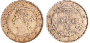 Jamaïque - 1/2 penny 1894Cu-Ni ; 5.71 gr ; ... 