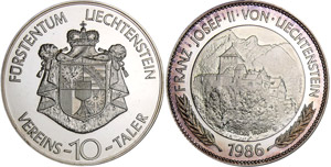 Liechtenstein - 10 taler 1986Ar ; 155.68 gr ... 
