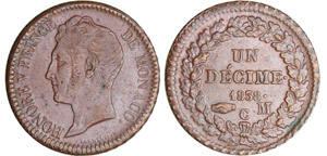 Monaco - Honoré V (1819-1841) - Un décime ... 