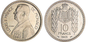 Monaco - Louis II (1922-1949) - 10 francs ... 