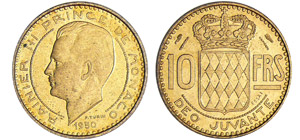 Monaco - Rainier III (1949-2005) - 10 francs ... 
