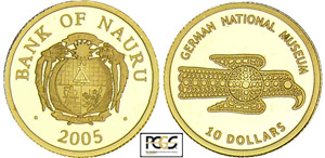 Nauru (île de) - 10 dollars 2005Au ; 1.21 ... 