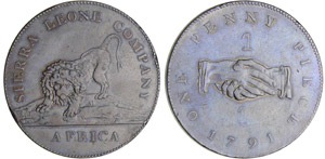Sierra Leone - One penny 1791Br ; 18.93 gr ; ... 