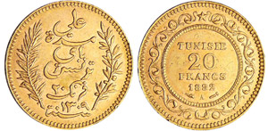 Tunisie - Ali Bey (1882-1902) - 20 francs ... 