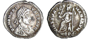 Honorius - Silique (393-423, Milan)A/ D N ... 