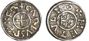 Charlemagne (768-814) - Denier (Melle)A/ + ... 