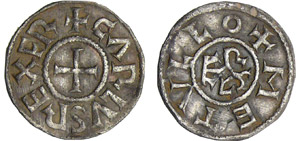 Charlemagne (768-814) - Denier (Melle)A/ + ... 