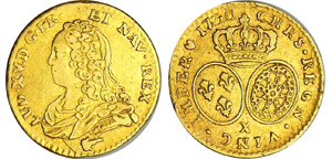 Louis XV (1715-1774) - ½ louis d’or aux ... 
