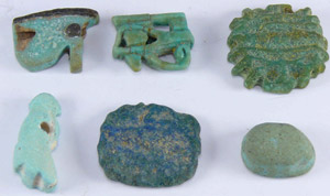 Egypte - Lot de 6 amulettes - 633-332 av. ... 