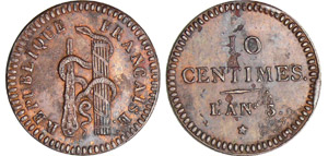 Convention (1792-1795) - 10 centimes An 3Br ... 