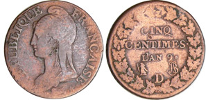 Directoire (1795-1799) - 5 centimes Dupré - ... 