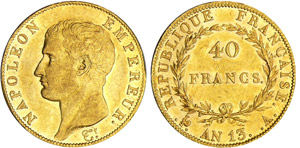 Napoléon 1er (1804-1814) - 40 francs An 13 ... 