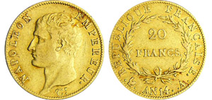 Napoléon 1er (1804-1814) - 20 francs tête ... 