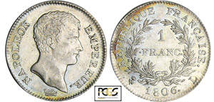 Napoléon 1er (1804-1814) - 1 franc 1806 L ... 