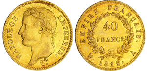 Napoléon 1er (1804-1814) - 40 francs revers ... 