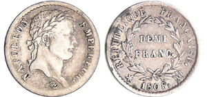 Napoléon 1er (1804-1814) - 1/2 franc revers ... 