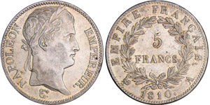 Napoléon 1er (1804-1814) - 5 francs revers ... 