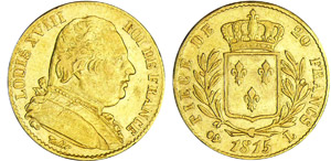 Louis XVIII (1815-1824) - 20 francs buste ... 