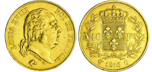 Louis XVIII (1815-1824) - 40 francs 1816 Q ... 
