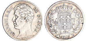 Charles X (1824-1830) - 1/2 franc 1827 B ... 