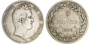 Louis-Philippe Ier (1830-1848) - 5 francs ... 