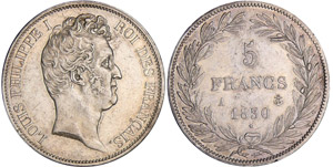 Louis-Philippe Ier (1830-1848) - 5 francs ... 