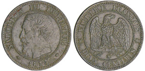 Napoléon III (1852-1870) - 2 centimes tête ... 