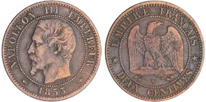 Napoléon III (1852-1870) - 2 centimes tête ... 