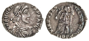 ARCADIO  (383-408)  Siliqua, ... 