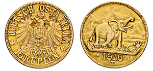 EST AFRICA TEDESCA15 Rupie 1916.   ... 