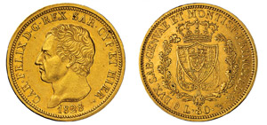 CARLO FELICE (1821-1831) 80 Lire ... 