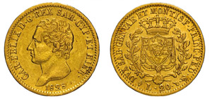 CARLO FELICE (1821-1831) 20 Lire ... 